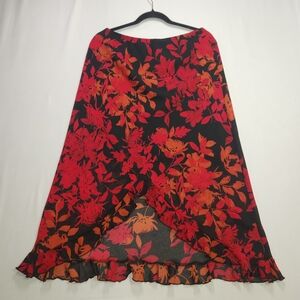 ❤️🖤Fashion Bug Vibrant Floral Midi Skirt